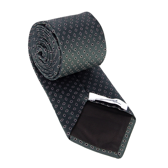 MATTABISCH BLACK, DARK STATE GRAY, WHITE PAISLEY TIE | MENS - Picture 2 of 4